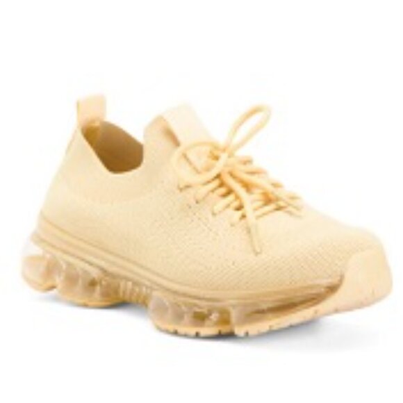 J Slides Shoes - NWOB J/Slides AERO Pastel Yellow Knit Sneakers Size 7 M